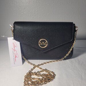Marilyn Monroe Classic Black Crossbody with Gold Chain Shoulder Bag- NWT
